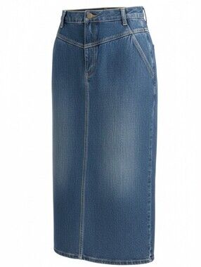 Source Unknown Straight-Leg Blue Denim Skirt